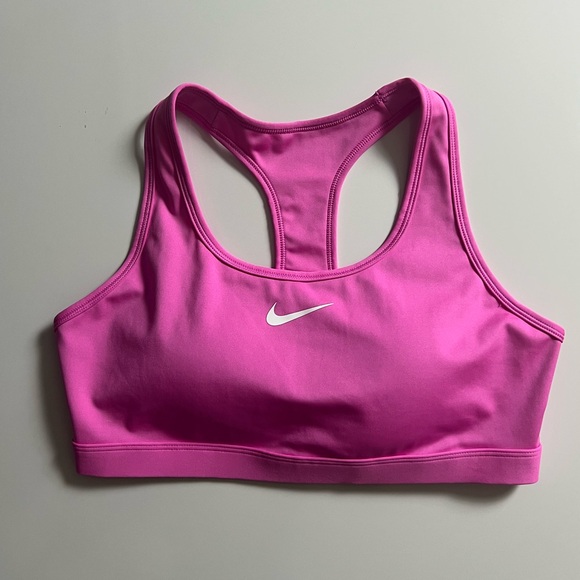 Nike Swoosh Medium Support Padded Sports Bra, Pink, Size L - Picture 3 of 6